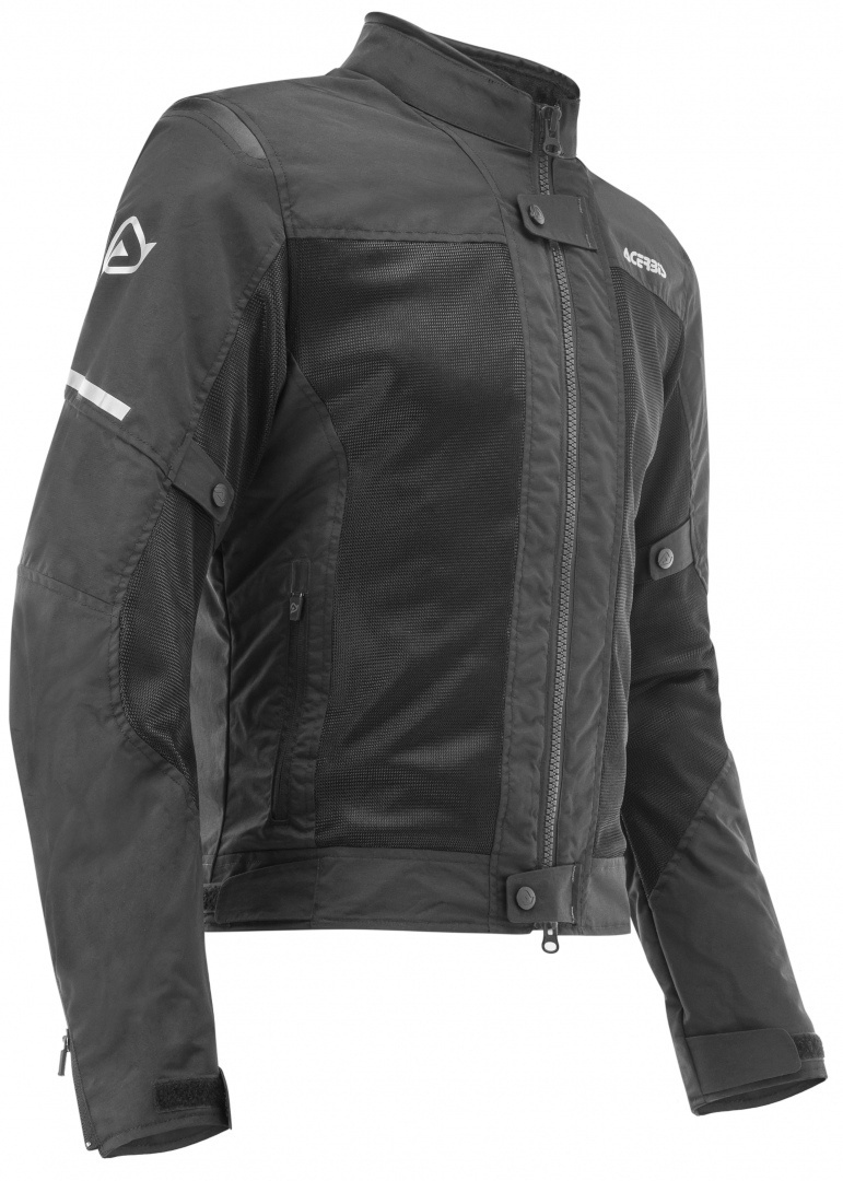 Acerbis Ramsey Vented Motorfiets textiel jas, zwart, XL