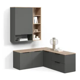 livinity® Wohnwand, Piave Anthrazit, 5 Teile