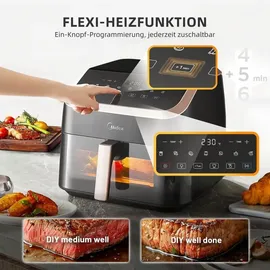 Midea Heißluftfritteuse MF-CY85K schwarz/roségold