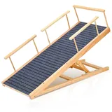 Clanmacy Hunderampe Hunderampe Haustierrampe 120cm Höhenverstellbar Hundetreppe aus Holz (1-St), Holzklappbare, Anti Rutsch