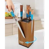 KUCHEASY Magnet-Messerblock Messerblock Magnetisch Akazienholz 360 Grad drehbar für Küchenmesser