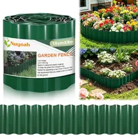 Nuyoah Rasenkante Kunststoff 15cm x 9m Beeteinfassung Flexible Beetumrandung Kunststoff Beetbegrenzung Rasenkanten Grün Blumenbeet Umrandung Gewellte DIY Garden Lawn Edging Plastic
