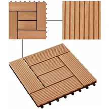 vidaXL Terrassenfliese 30 x 30 cm teak