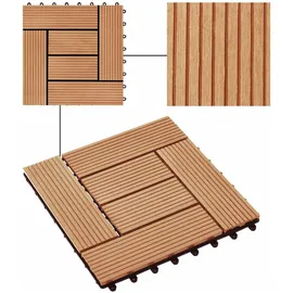 vidaXL Terrassenfliese 30 x 30 cm teak