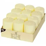 Papstar Stumpenkerzen 6 x 4 cm 12 St. elfenbein ivory