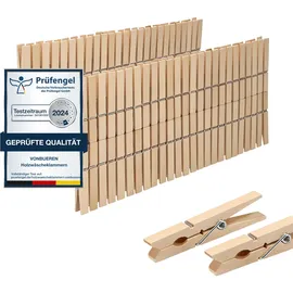 VonBueren Wäscheklammern Holz groß 100er Pack