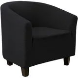YOPOIY dehnen Sanft Cocktailsessel Bezug sesselbezug Jacquard Loungesessel Cocktailsessel Abnehmbar Waschbar Wannenstuhlbezug für Living Room Bar Counter Hotel -Schwarz