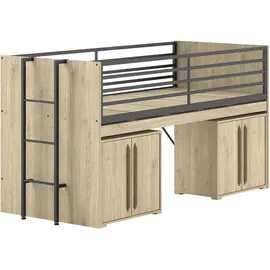 Vipack Stauraumbett Sam 90 x 200 cm Eiche dekor beige