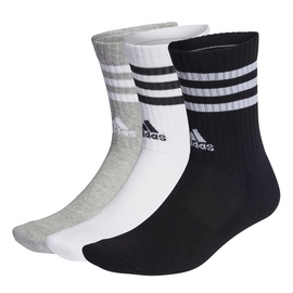 adidas 3-Stripes Cushioned Crew Socken 3er Pack medium grey heather/white/black/white 34-36