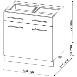 Vicco Schubladenschrank Fame-Line 80 x 82 x 60 cm Weiß
