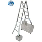 KRAUSE STABILO Gelenk-Teleskopleiter mit 4 Holmverlängerungen | 4x4 Sprossen - Art-Nr: 133977
