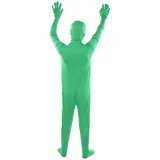 Männer und Frauen Spandex Open Face Ganzkörper Kostüm Bodysuit, Grüner Bildschirm -Body -Körper -Anzüge, Ganzkörper -Split -Design für Fototofilme für Live -Sendungen (160 cm)