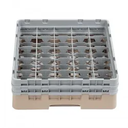 Cambro Gläserspülkorb beige mit 25 Fächern max Glashöhe 13,3cm. Dieser Gläserspülkorb bietet