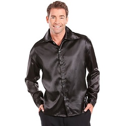 Hemd "Satin" für Herren, schwarz