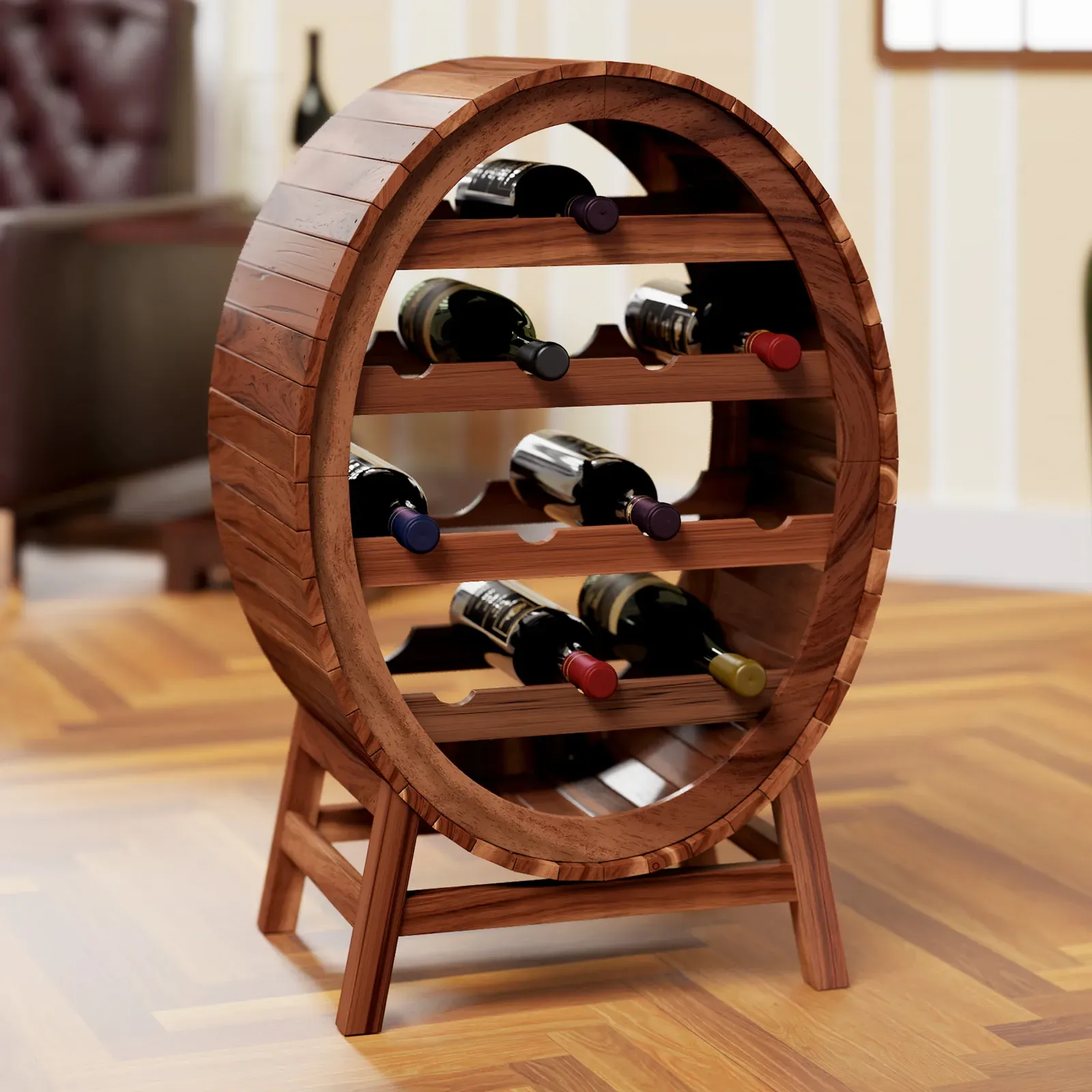 Weinregal 12 Flaschen Weinfass Design