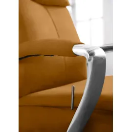 W.Schillig Relaxsessel W.SCHILLIG "rumbaa", gelb (brandy s37), B:73cm H:115cm T:84cm, Stoff S37 (100% Polyester): Luxus-Microfaser in Lederoptik, Sessel, Relaxsessel, wahlweise mit Doppelmotor, in Größen S, M & L, mit 5-Sternfuß