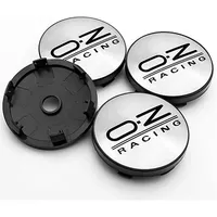 4 Stück Radnabenabdeckung für OZ Racing 60mm Auto Zentralnabenabdeckung Radabdeckung Radabdeckung Rad Kunststoff Felge Legierung Logo Autoteile (Silber Schwarz Label)