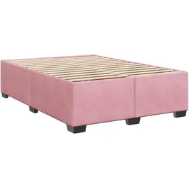 vidaXL Boxspringbett 140 x 200 cm Dunkelrosa