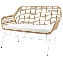 SalesFever Sitzbank, BxH: 120 x 85 cm, Metall (Eisen)/Kunststoff - braun