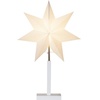 Star Trading, 3D Papierstern Karo - stehend - 7-zackig - D: 34cm, H: 52cm - inkl. E14 Fassung u. Kabel - weiß