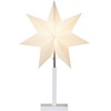 Star Trading, 3D Papierstern Karo von Star Trading, Tischlampe Weihnachtsstern stehend - 7-zackig - D: 34cm, H: 52cm - inkl. E14 Fassung u. Kabel - wei√ü