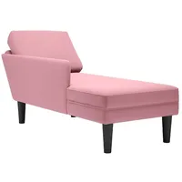 VidaXL Chaiselongue mit Kissen und Rechter Armlehne Rosa Samt