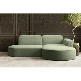 kaiser möbel Ecksofa Designer MODENA STUDIO stoff Dicker cord Poso Hellgrün Rechts