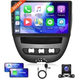 2G+64G Wireless Carplay Android 13 Autoradio 2 Din für Toyota Aygo Peugeot 107 Citroën C1 2004-2014 10.1 Zoll Autoradio mit Android Auto Navi GPS WiFi Mirror Link Bluetooth FM/RDS/DAB Rückfahrkamera