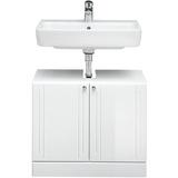 Pelipal Quickset 955 Waschbeckenunterschrank Weiß Hochglanz, 65 cm breit | Waschbeckenschrank ohne Waschbecken mit 2 Türen