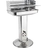 Böttcher-AG Holzkohlegrill 60198, Säulengrill, aus Edelstahl, mit Warmhalterost, Grillfläche 53 x 35 cm