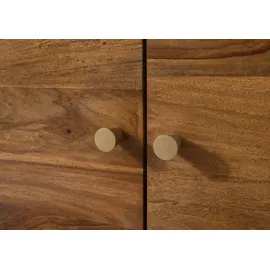 MASSIVMOEBEL24.DE Vitrine Sheesham 100x45x200 braun lackiert ANCONA #135