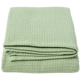 Homescapes - 100% Bio-baumwolle Waffeldecke Lindgrün, 230 X 230 cm,