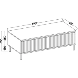 masseno OSTIA Lowboard 140,2x40x50 cm Gold/MDF