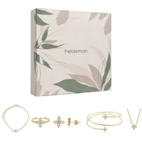 Heideman Schmuck-Adventskalender Summerbox Florenz silberfarben, Schmuckset mehrteilig Schmuck für Frauen - 5 Schmuckstücke goldfarben|silberfarben