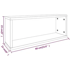 vidaXL Wandregal 60 x 15 x 23 cm Grau