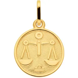 Ketten-Anhänger ADELIA ́S "333 Gold Sternzeichen Anhänger Waage Ø 11,8 mm", gold, Schmuckanhänger, Damen, Waage, Gold, Goldschmuck für Damen & Herren