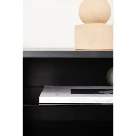 VCM Cuenca TV-Lowboard 160 x 47 x 45 cm Schwarz Glas/Holz/MDF/Melamin/Holzwerkstoff