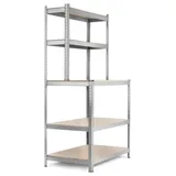Stagecaptain Werkbankregal Stahl 97 cm Silber 5 Böden