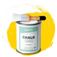 PACK Kreidefarbe für möbel 750ml + Malerpinsel speziell für Chalk Paint - Möbellack Natürlicher Kreideeffekt - Farbe für Holz (ZITRONENGELB)