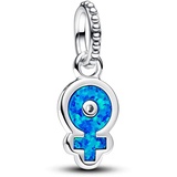 PANDORA Starke Frauen Schillernder Charm-Anhänger aus Sterling Silber mit syntetischem Opal, Kompatibel ME und Moments Armbändern, 793181C01