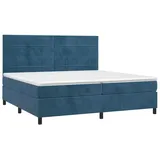 vidaXL Boxspringbett mit Matratze & LED Dunkelblau 200x200 cm Samt