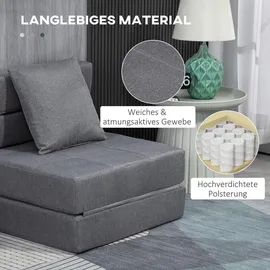 Homcom Schlafsessel Klappbar 2-in-1 mit Bettfunktion Kissen