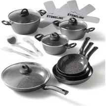 STONELINE Topf-Set 16-tlg. 4 x Kochtopf + 4 x Pfanne