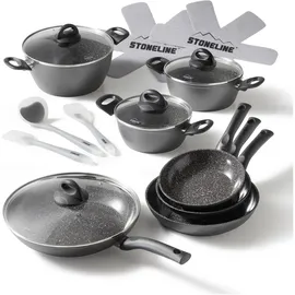 STONELINE Topf-Set 16-tlg. 4 x Kochtopf + 4 x Pfanne