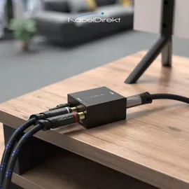 KabelDirekt – 7,5m – Cinch Kabel, Stereo Audio Kabel 2×2 Cinch, bruchfeste Metallstecker & Nylon-Braiding – in Deutschland entwickelt (Koaxialkabel, RCA-Kabel, Subwoofer/HiFi, analog & digital)