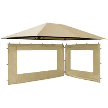 Quick Star Pavillon-Ersatzdach Ersatzdach und 2 Seitenteile mit Fenster für Pavillon 3x4m Sand, (Set aus Ersatzdach und 2 Seitenwänden), Dach mit Lüftungsschlitzen beige