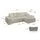 altdecor Ecksofa Cord 2-Sitzer Beige