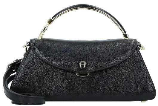 AIGNER Staffa Handtasche Leder 25 cm  schwarz