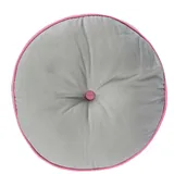 Homescapes Bodenkissen, rund, grau-rosa, Ø 43/7 cm,