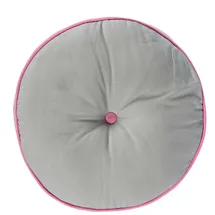 Homescapes Bodenkissen, rund, grau-rosa, Ø 43/7 cm,